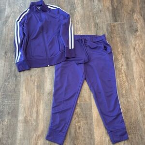K. Jordan Women’s Track Suit size L in purple with white stripes‎